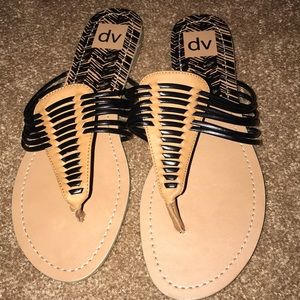 Black and brown sandals